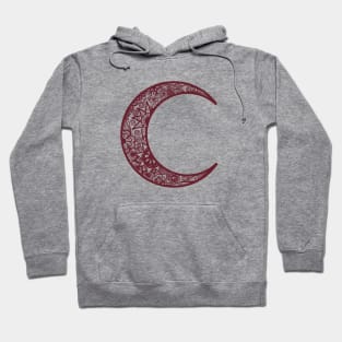 Red Henna Crescent Moon Hoodie